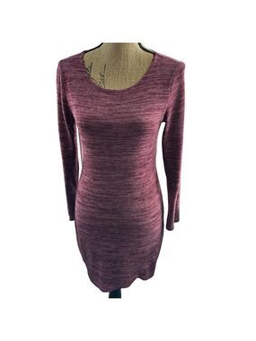 Jolie Red Heathered Long Sleeve Scoop Neck Dress US S